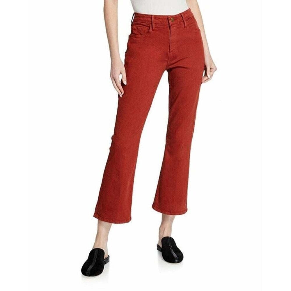 Womens Jeans Size 2, 24-25 Waist "FRAME" X-Small Red Boot-cut Mid-Rise